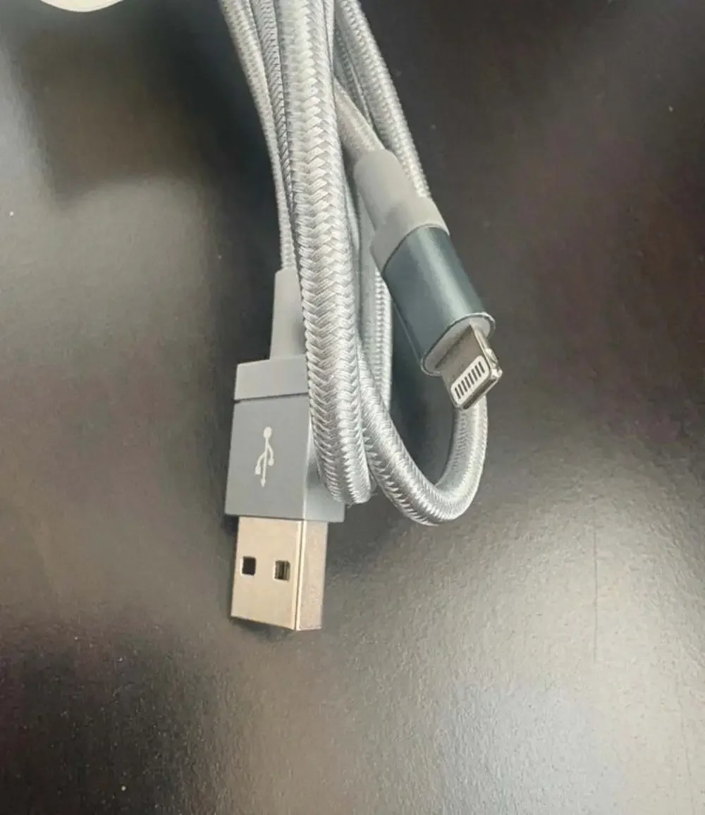 Amazon Basics Nylon Braided USB-A to Lightning Cable, Gray, 5 ft